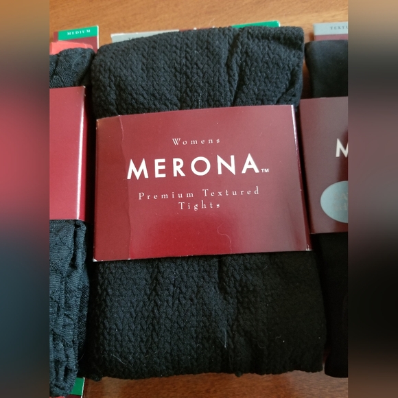 Merona Womens Black, Grey Ans Blue Tights - Picture 4 of 6
